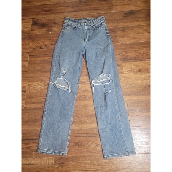 wild fable Denim - Wild Fable‎ Highest Rise Mom Jeans Women's Size 4 Blue Medium Wash Distressed